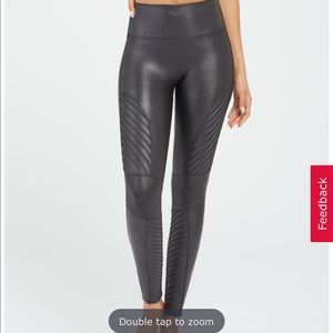 SPANX Faux leather moto leggings NWOT